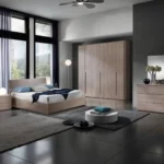 غرفة نوم خشب ام دى اف 5 قطع - بيج