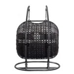 ⁦كرسي معلق زوجي راتان - أسود و رمادي⁩ - الصورة ⁦3⁩