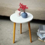 ⁦مكتب خشب زان أحمر و ميلامين ماليزي أبيض - 70×60×120 سم + ترابيزة هدية⁩ - الصورة ⁦3⁩