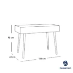 ⁦مكتب خشب زان أحمر و ميلامين ماليزي أبيض - 70×60×120 سم + ترابيزة هدية⁩ - الصورة ⁦4⁩