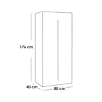 ⁦دولاب خشب إتحاد أوربي ضلفة أبيض - 80×40×176 سم⁩ - الصورة ⁦5⁩