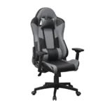 كرسي ألعاب بلاستيك و جلد - أسود و رمادي