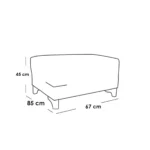 ⁦كنبة ركنة و 2 بوف خشب طبيعي و كتان - بيج⁩ - الصورة ⁦9⁩